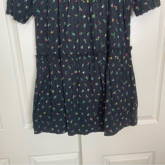 Crewcuts x J. Crew Black Mini Floral Swiss Dot S/S Dress Lined NWT - Picture 7 of 10